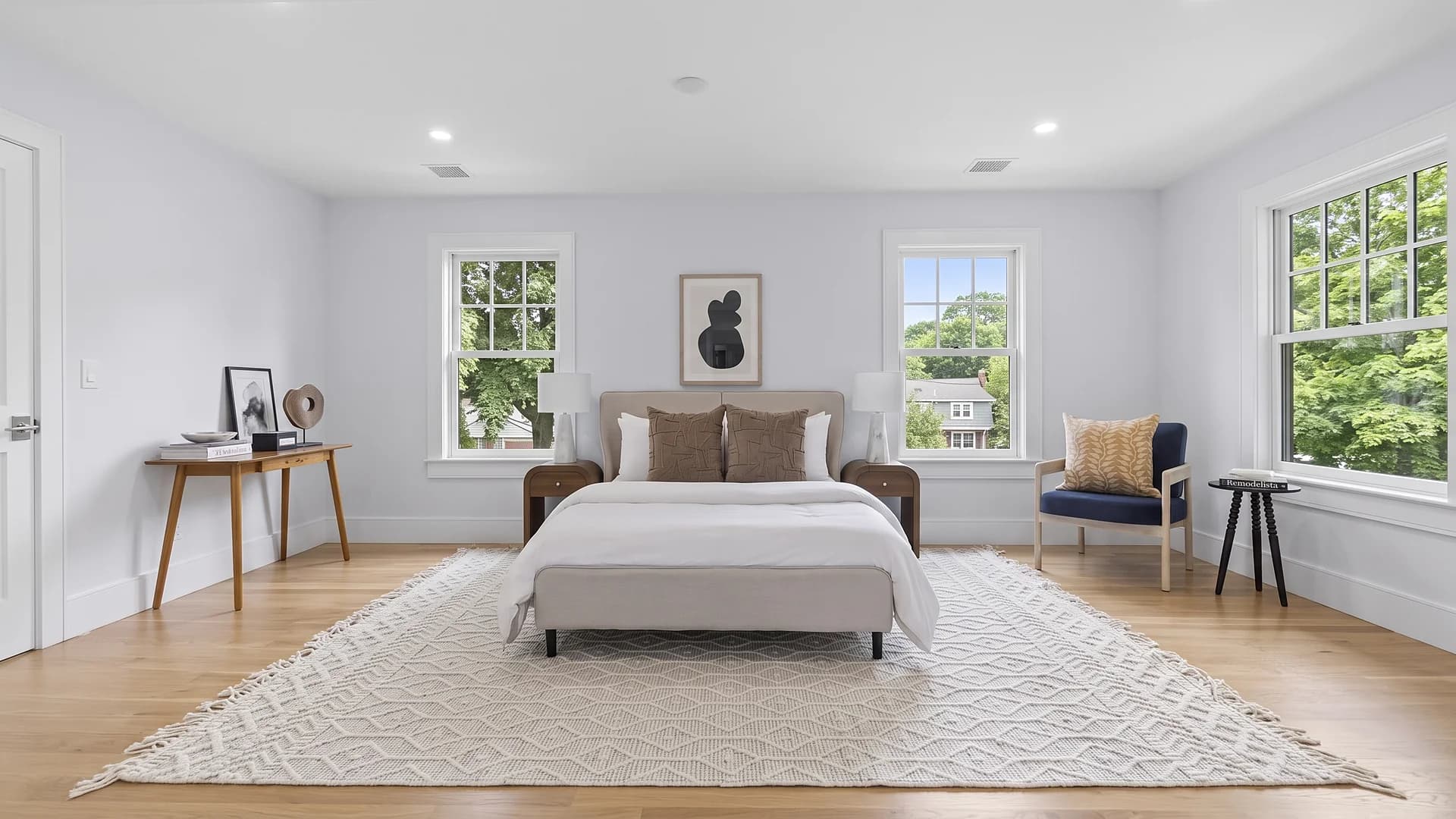 Bedroom with hardwood floors